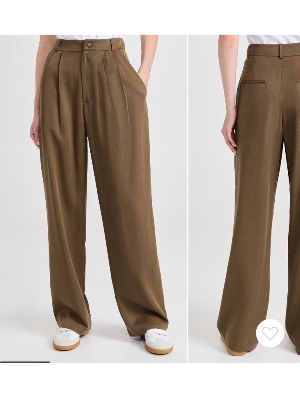 Excellent Brown Reformation High Rise Wide Leg Mason Pleated Trouser pants fall